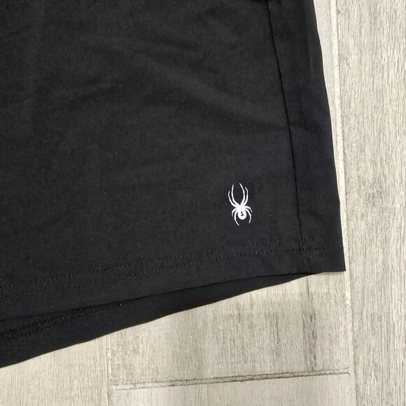 NEW Spyder Active Mens XXL Black Performance Shorts Elastic Waistband Zipper - Picture 3 of 9